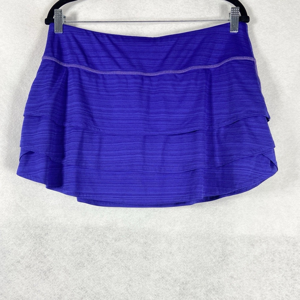 Athleta Skort Women's Large Blue Tiered Skirt Mini Drawstring Tennis